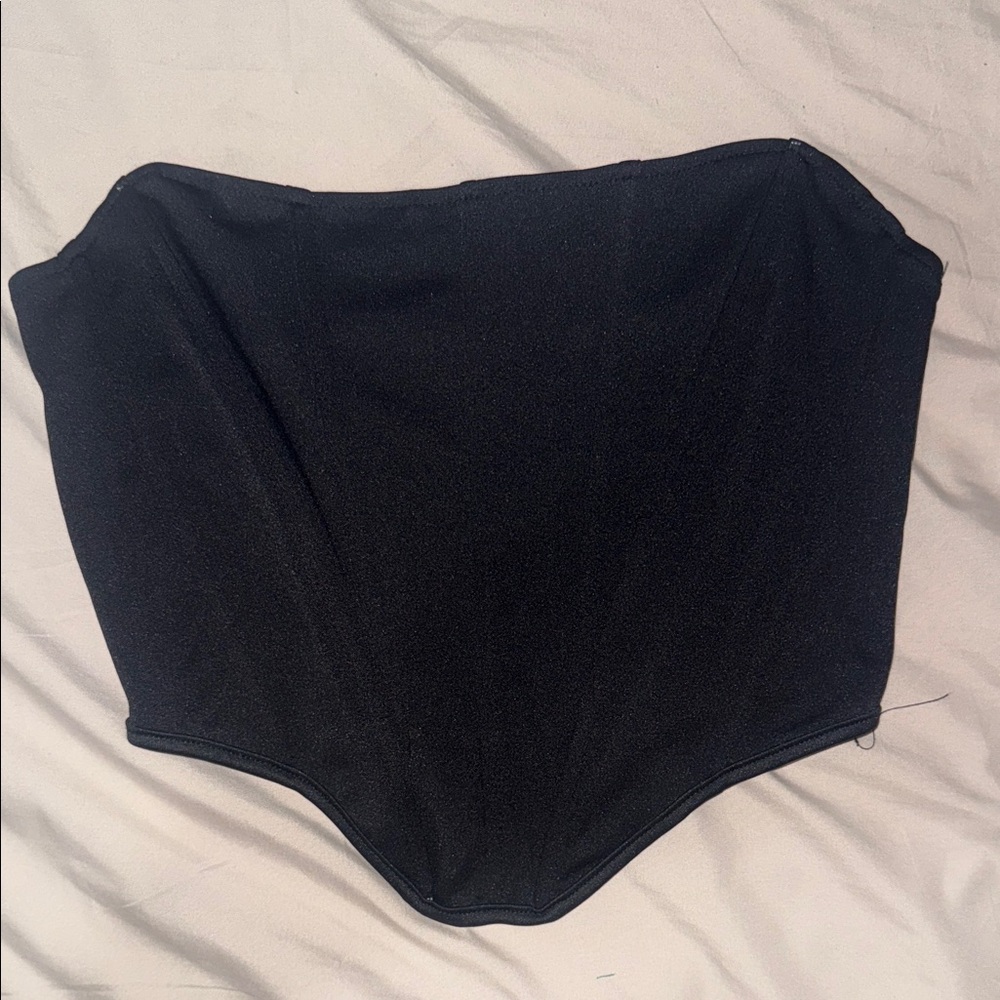 Black Corset Strapless Top